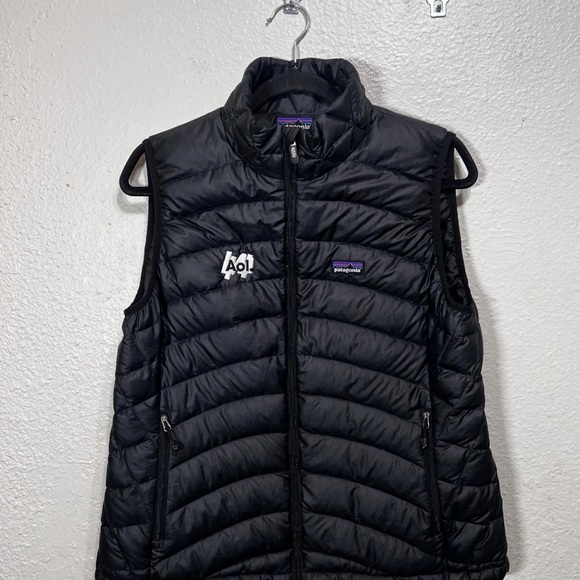 Patagonia Jackets & Blazers - Patagonia Down Sweater Vest Women’s Black Size Large AOL Logo